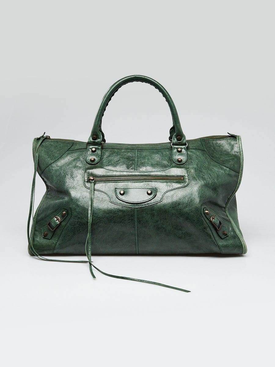 Balenciaga - Authenticated Everyday Handbag - Leather Green Crocodile for Women, Very Good Condition