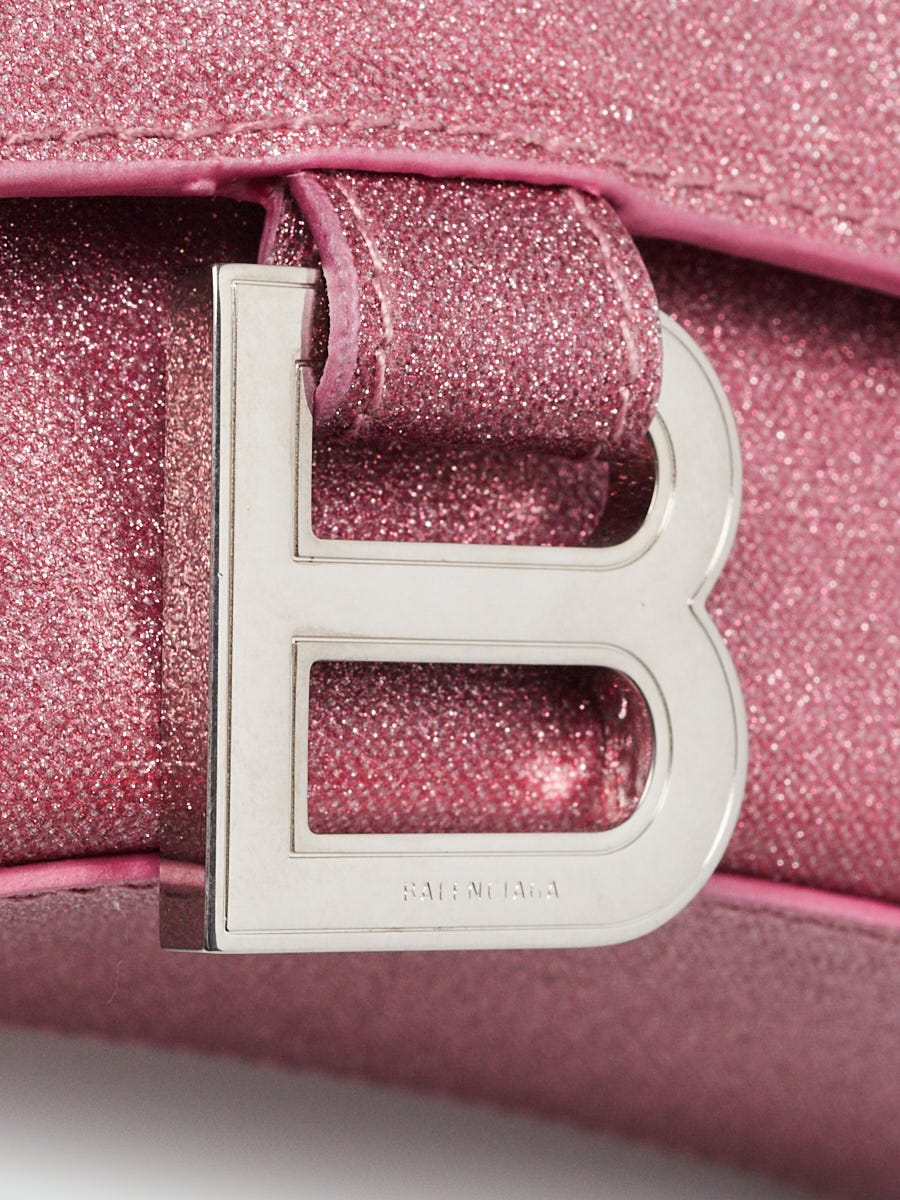 Balenciaga Sweet Pink Metallic Coated Canvas Hourglass XS