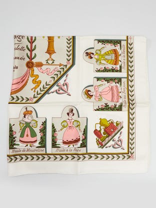 90cm Multicolor Silk 'Huile Parfumee' Print Square Scarf