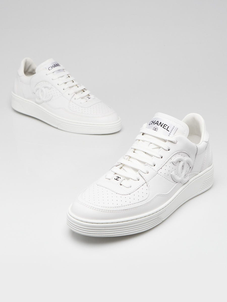 Chanel // White & Grey CC Sock Trainer Sneaker – VSP Consignment