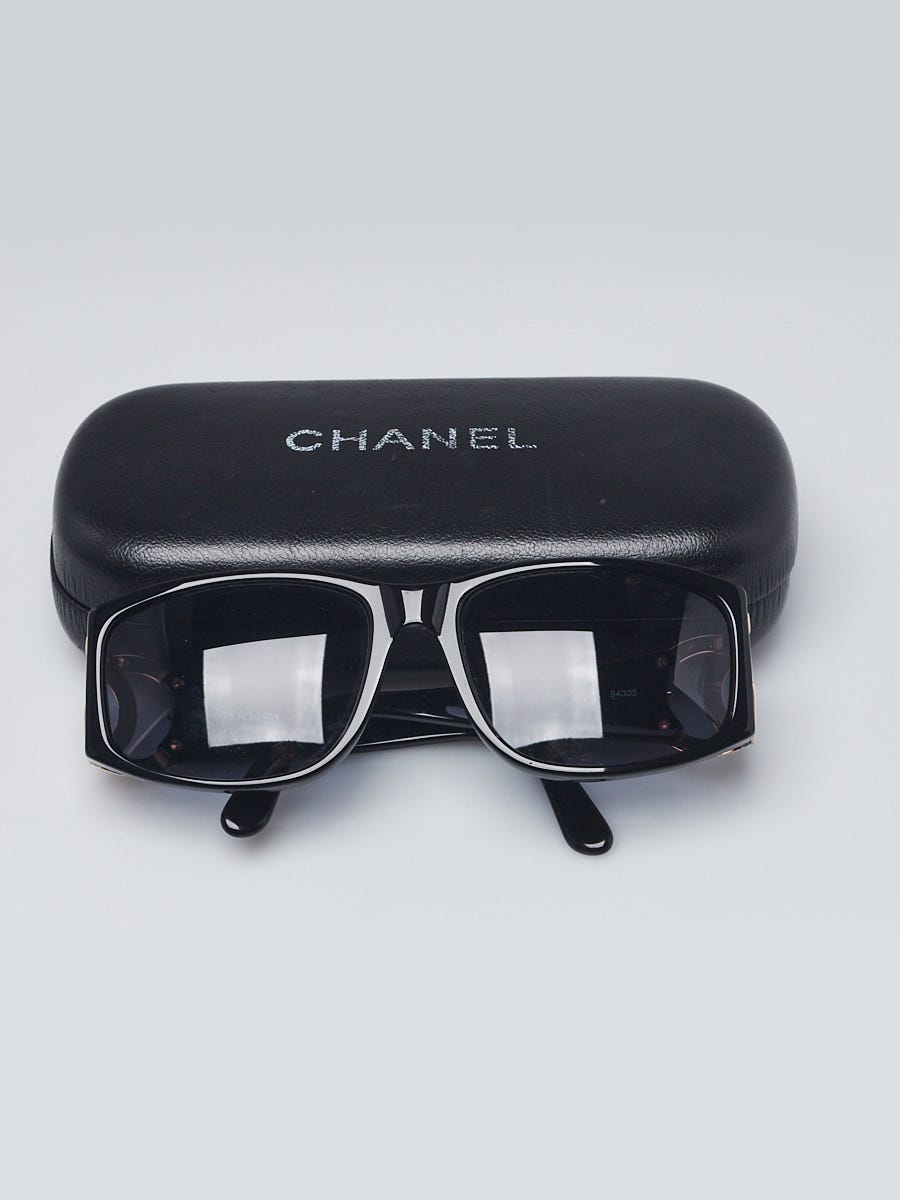 Chanel Black Acetate CC Sunglasses - Yoogi's Closet