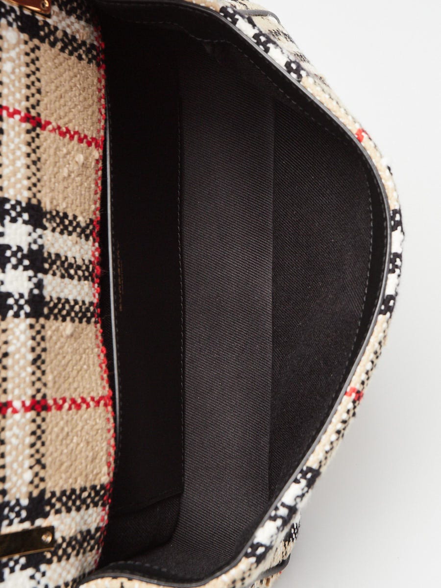 Burberry Archive Beige Bouclé Tweed Small Lola Flap Bag