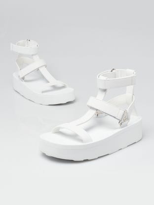 White Calfskin Leather Enid Sandals Size 5.5/36