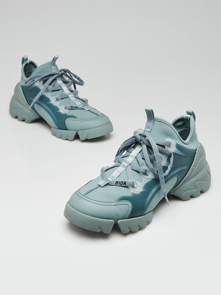 Christian Dior Blue Technical Fabric/Rubber D-Connect Sneakers 