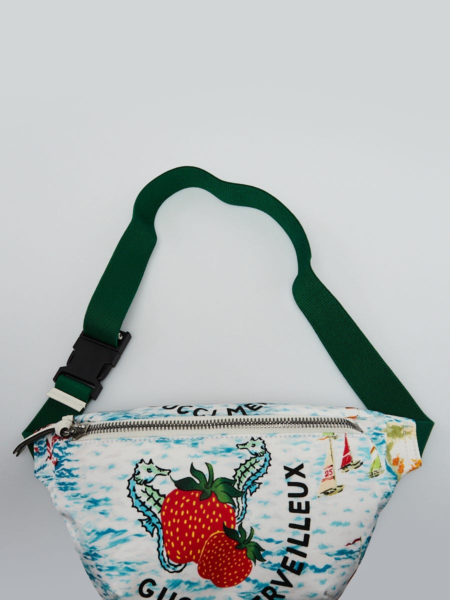 Gucci White Printed Nylon Gucci Merveilleux Children's Belt Bag
