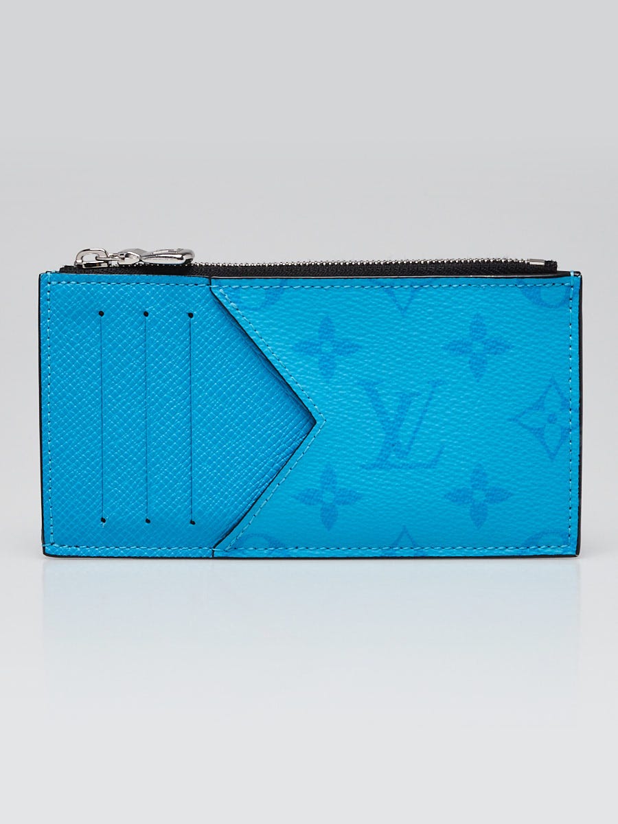 Louis Vuitton Blue Lagoon Monogram Canvas And Taiga Leather Coin Card Holder  - Yoogi's Closet