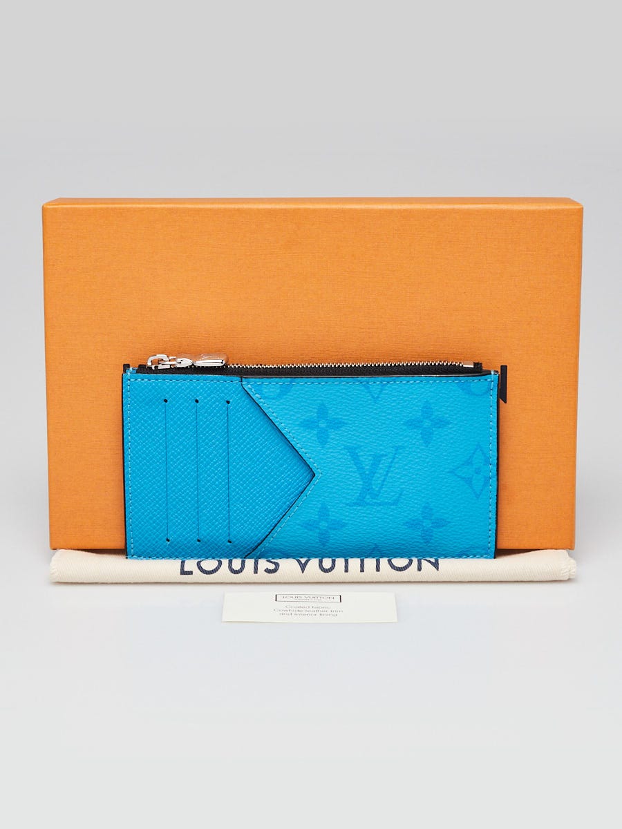 Louis Vuitton Blue Lagoon Monogram Canvas And Taiga Leather Coin Card  Holder - Yoogi's Closet