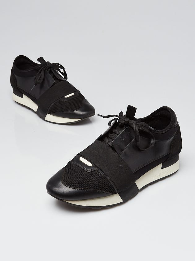 Balenciaga Black Neoprene/Leather Tess S Gomma Sneakers Size 8.5/39