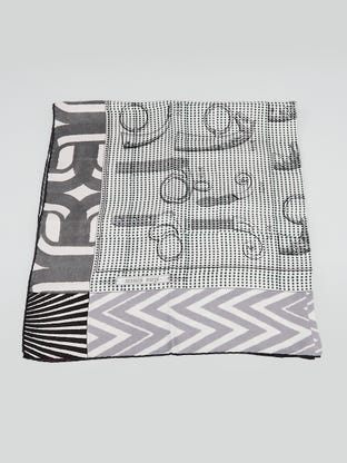 90cm Blanc/Rose Indien Silk 'Manufacture de Boucle' Print Square Scarf