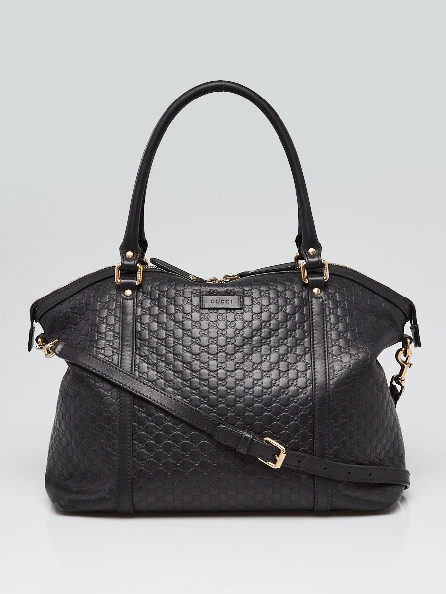 Gucci Black Micro Guccissima Leather Medium Dome Crossbody Bag - Yoogi's  Closet