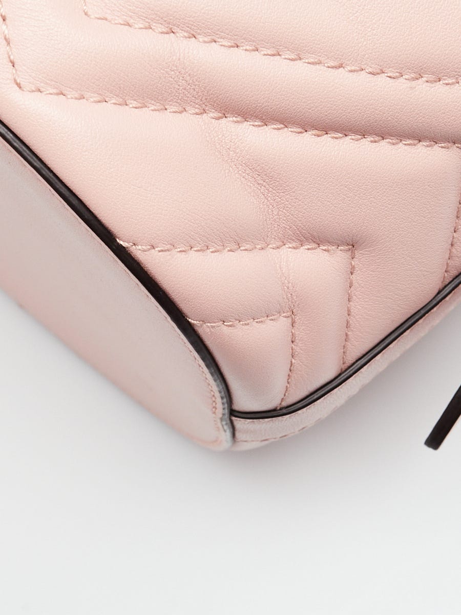 バッグ・カバンその他 GG MARMONT' BUCKET BAG Gucci Pink Chevron Quilted Leather Marmont Bucket Bag