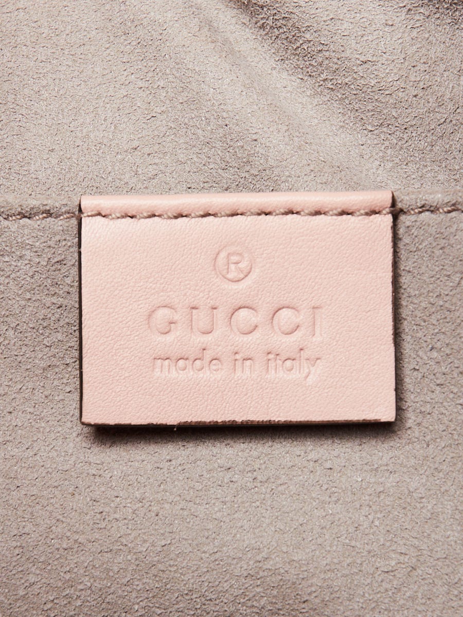 Gucci Pink Chevron Quilted Leather Marmont Bucket Bag