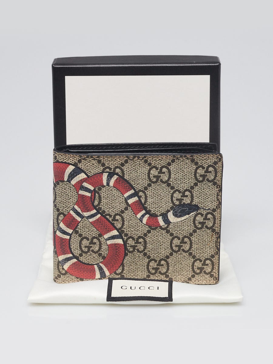 Gucci+451268+GG+Supreme+King+Snake+Beige+Coated+Canvas+Wallet+- for sale  online