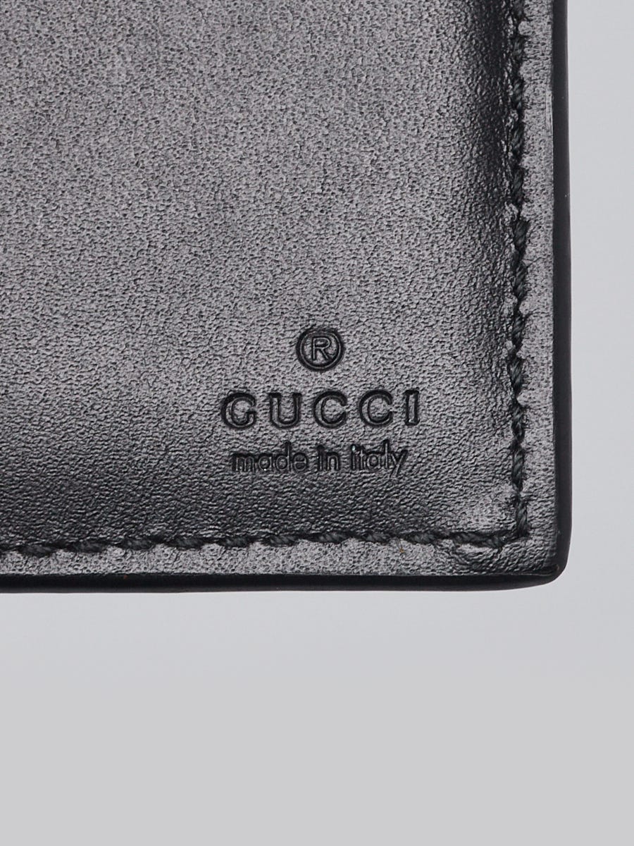 Vintage Gucci Key Holder GG Black Signature Wallet Leather Tri-Fold