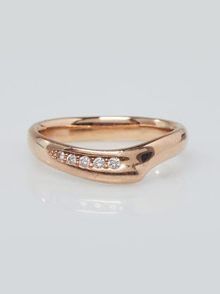 Louis Vuitton Blossom Open Ring, Pink Gold and Diamonds. Size 54