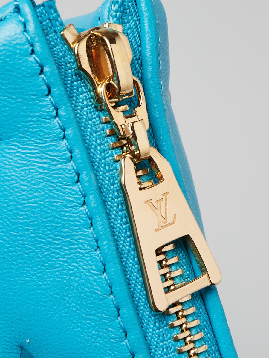 Louis Vuitton Lambskin Embossed Monogram Coussin PM Turquoise