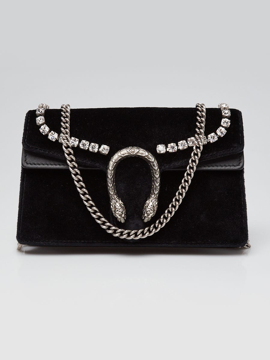 Black Dionysus crystal and leather cross-body bag