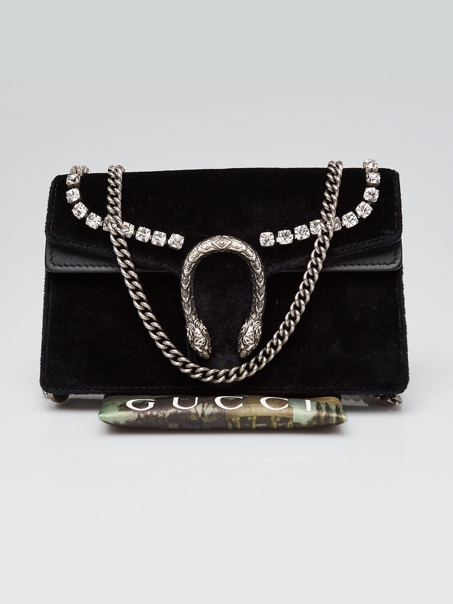 Gucci Black Dionysus GG Velvet Super Mini Bag - Farfetch