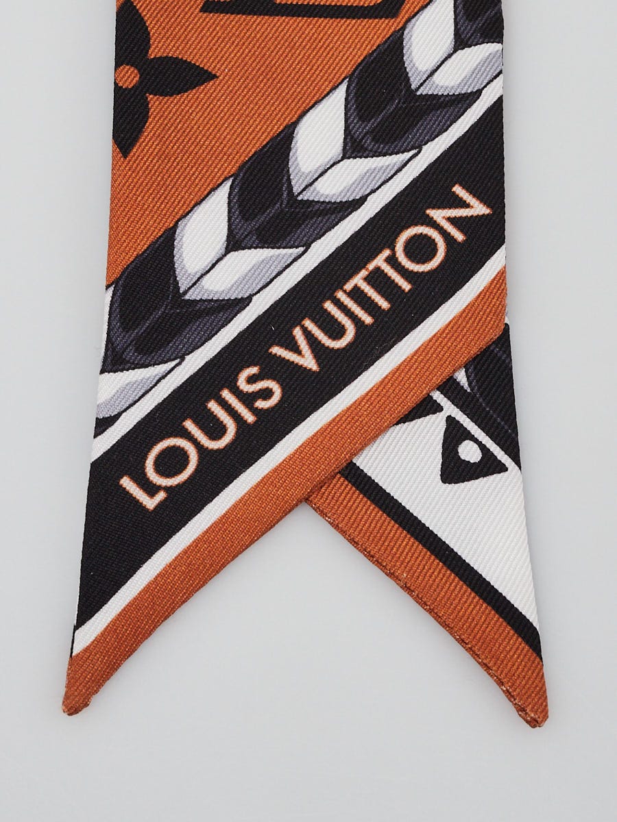 Louis Vuitton Caramel/Black Monogram Silk Crafty BB Bandeau Scarf