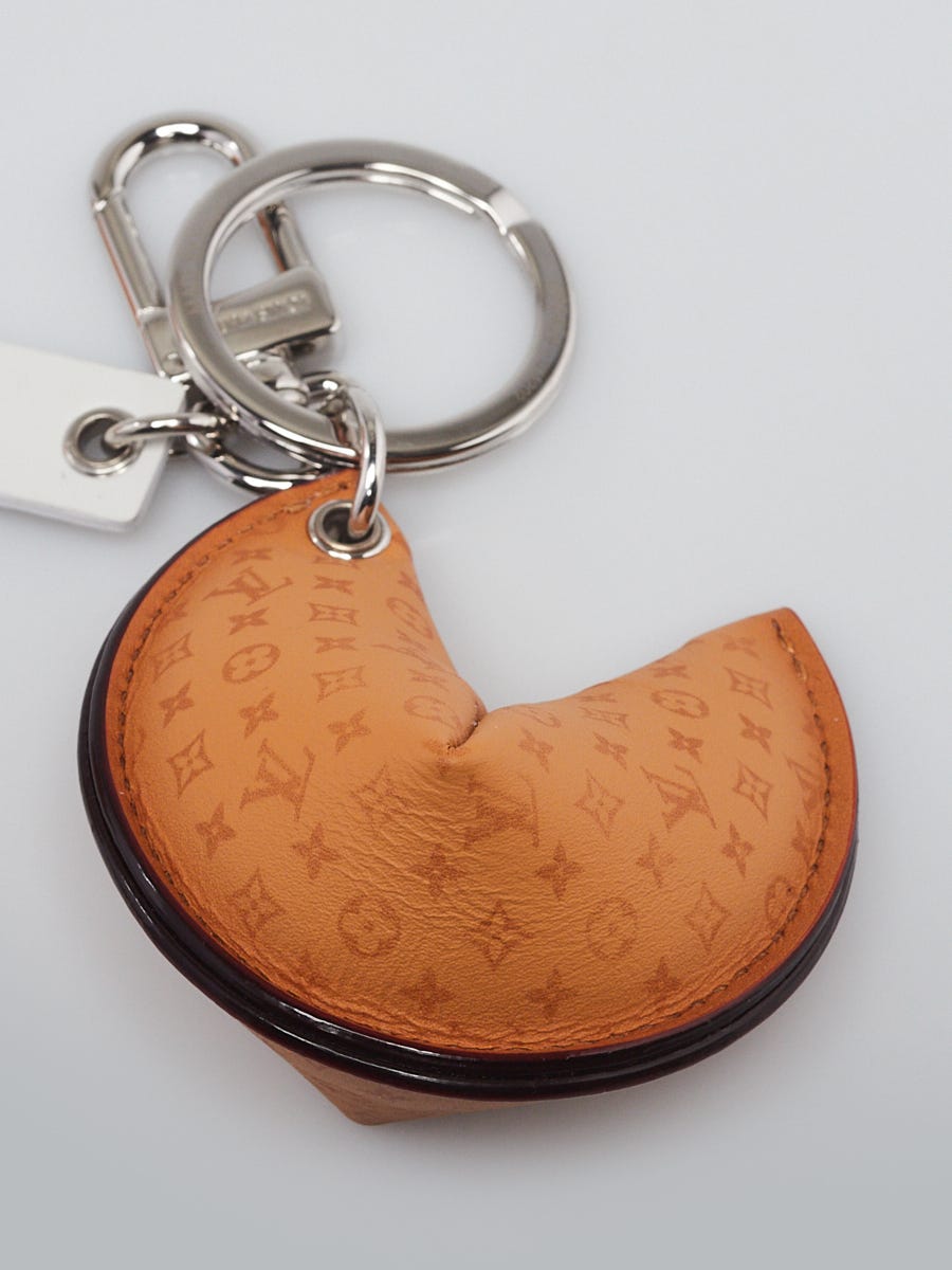 Louis Vuitton Beige Monogram Leather LV Fortune Cookie Bag Charm Key Holder  - Yoogi's Closet