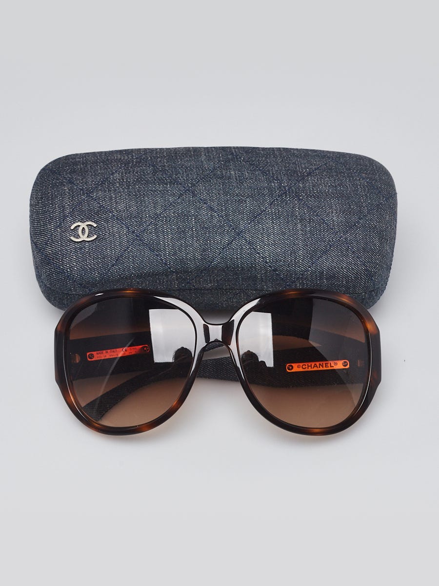 Chanel Tortoise Shell Frame and Blue Denim CC Oversized Sunglasses-5163 - Yoogi's  Closet