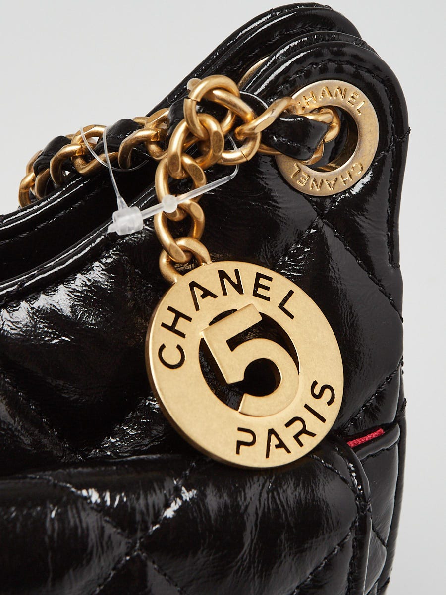 Chanel Black Quilted Leather Button Up Hobo Bag - Yoogi's Closet