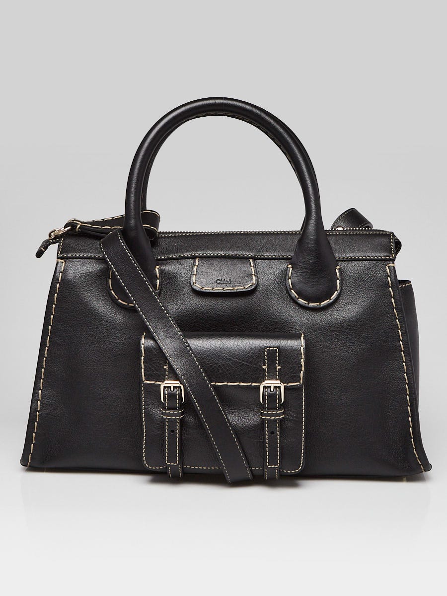 Chloe Black Leather Edith Medium Day Bag | Yoogi's Closet