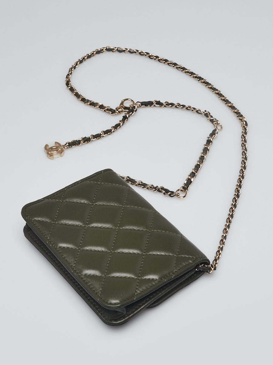 Chanel Green Quilted Lambskin Leather Mini Flap Belt Bag - Yoogi's