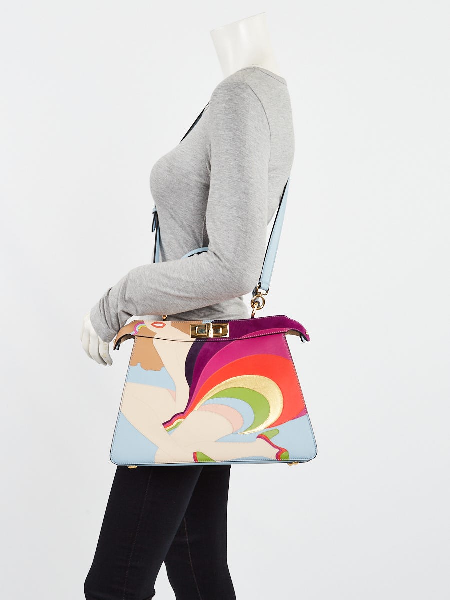 Fendi Multicolor Nappa Leather Medium Peekaboo Iseeu Rainbow Lady