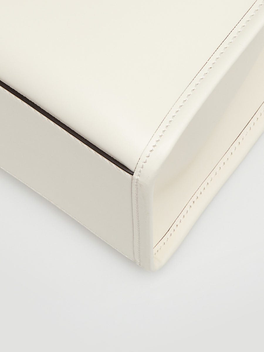 Fendi White Leather Medium Sunshine Tote Bag -8BH386