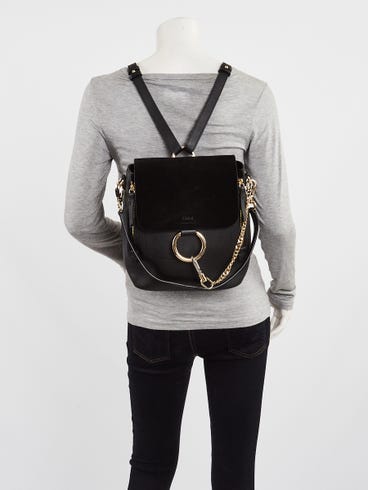 Faye Mini Backpack Street Style Chloe Faye Backpack Chloe Black