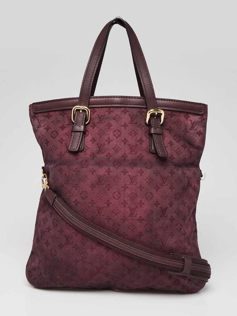Louis Vuitton Fold Tote Shoulder Bag Monogram Red Brown Cerise