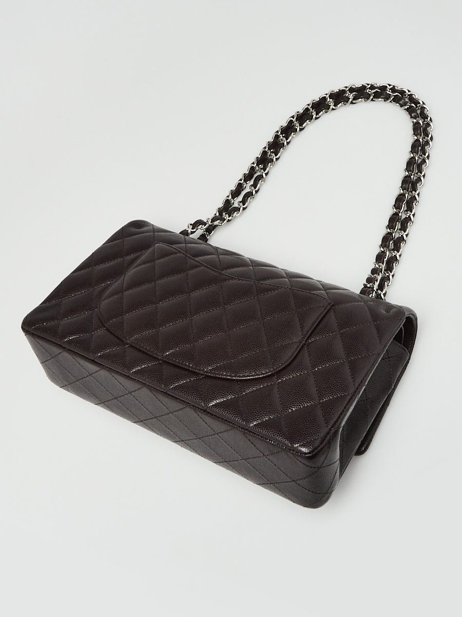 CHANEL Crumpled Calfskin Quilted Mini Rectangular Flap So Black