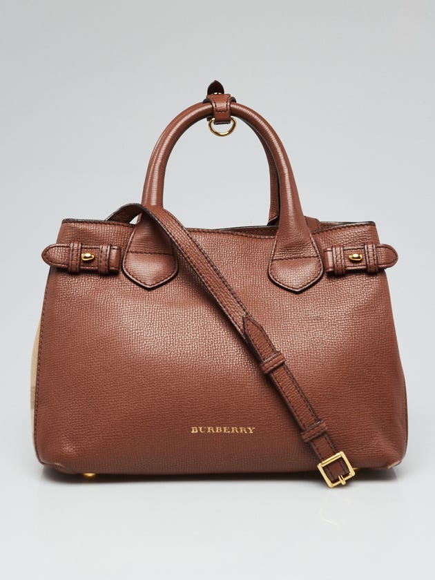 RvceShops's Closet Burberry Brown Leather House Check Small