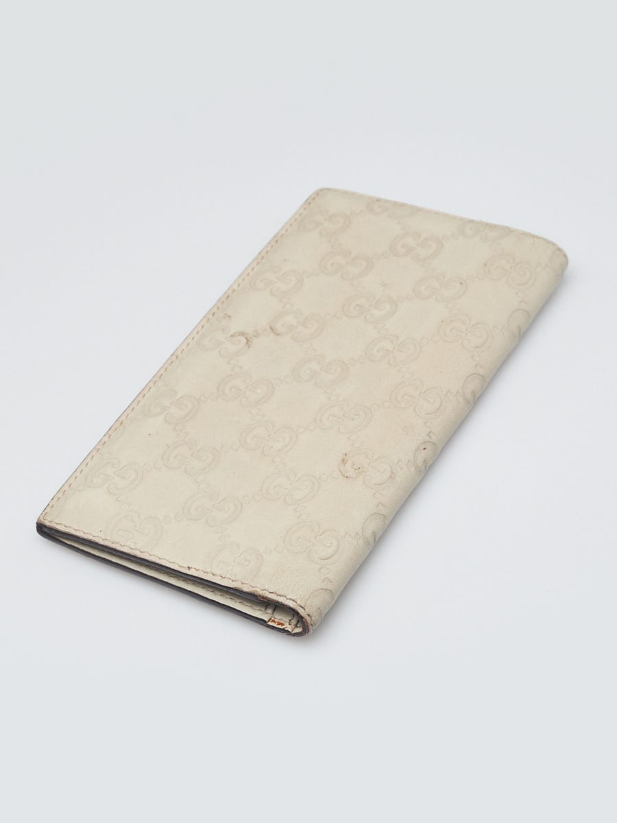 Gucci Dark White Guccissima Leather Bi-Fold Long Wallet