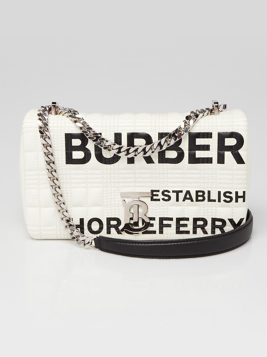 Burberry Lola Small Quilted Cross-body Bag - White