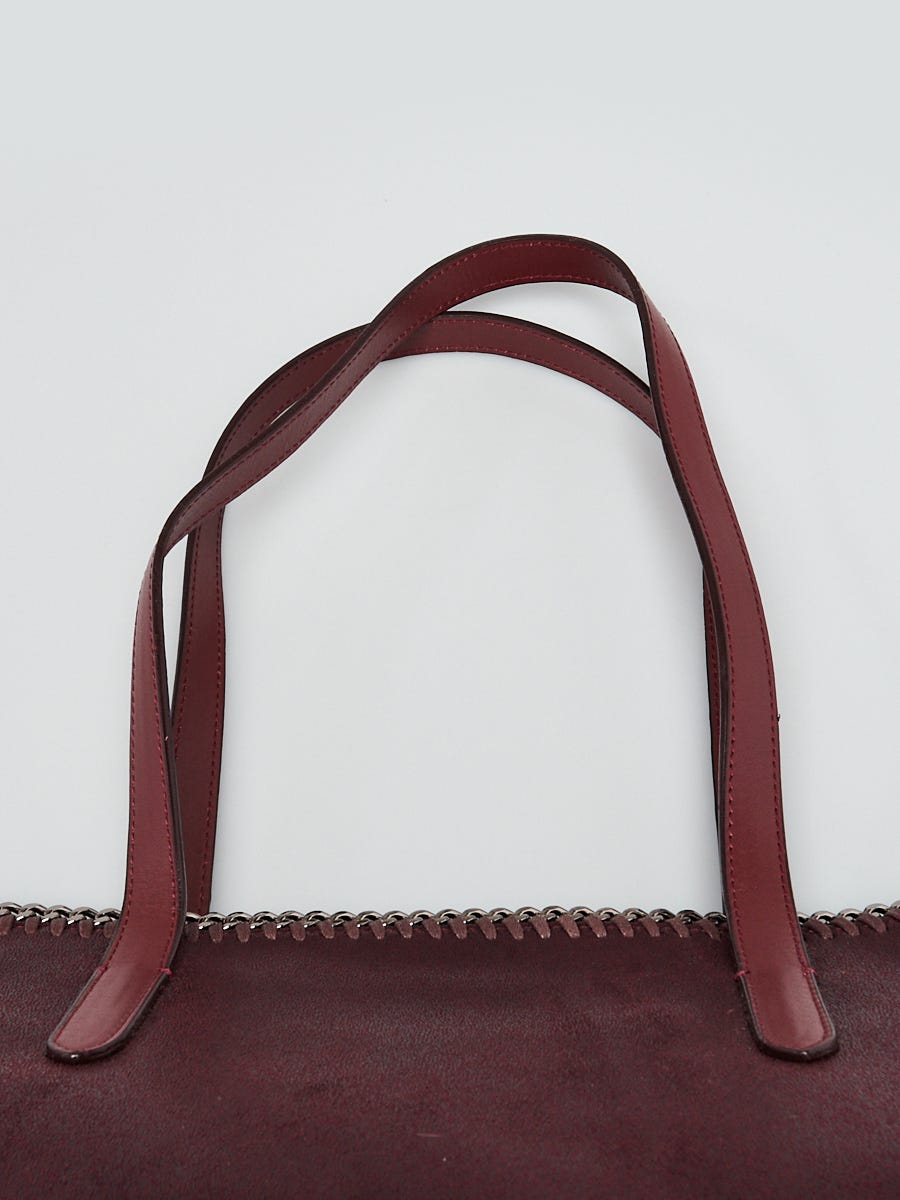 【関税&送料込】Stella Mccartney Burgundy Synthetic Leather Stella McCartney Burgundy Faux-Leather Falabella Small Tote