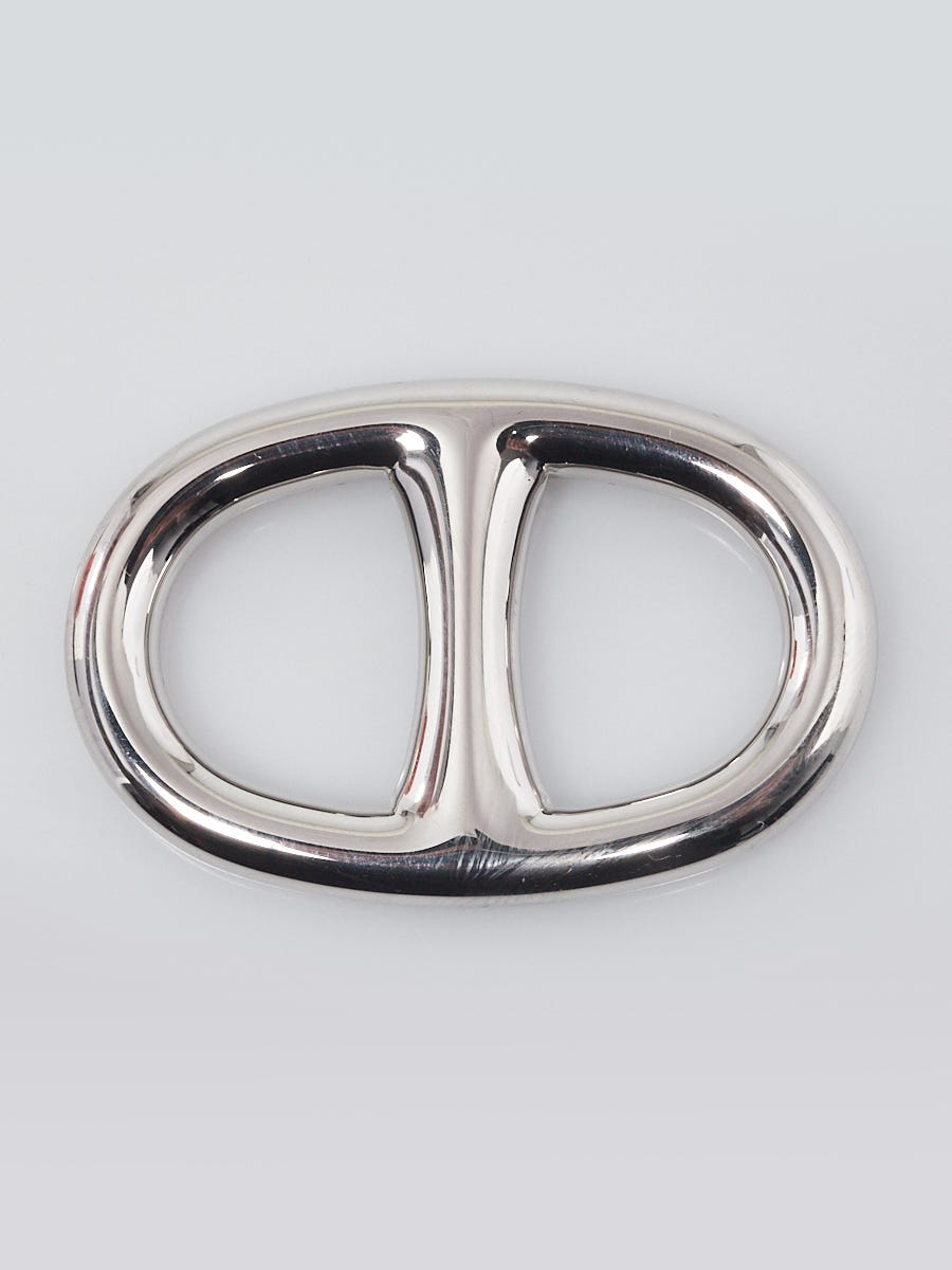 Hermes Silver Permabrass Chain D'Ancre Scarf Ring - Yoogi's Closet