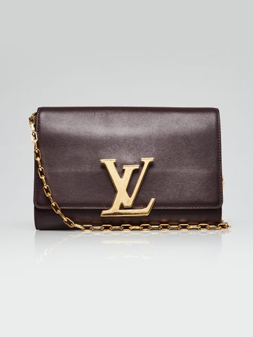 Louis Vuitton Quetsche Box Calfskin Leather Chain Louise GM Clutch Bag
