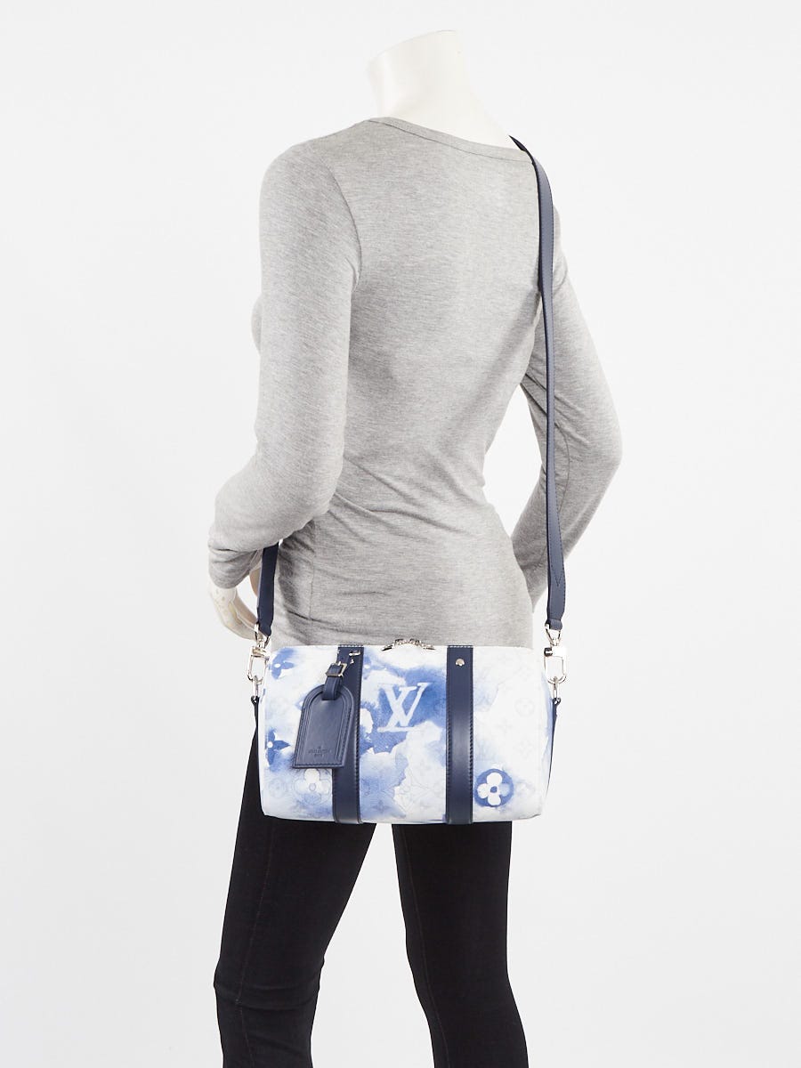 Keepall city cloth satchel Louis Vuitton Blue in Cloth - 34211784