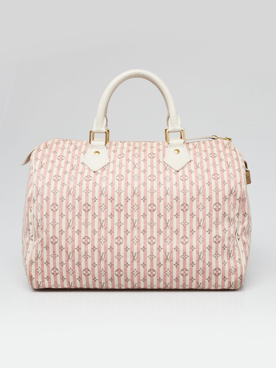 Louis Vuitton Pink & White Monogram Mini Lin Croisette Speedy 30