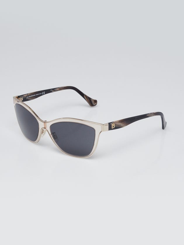 Balenciaga Clear Acetate Gold Metal Sunglasses BA 84