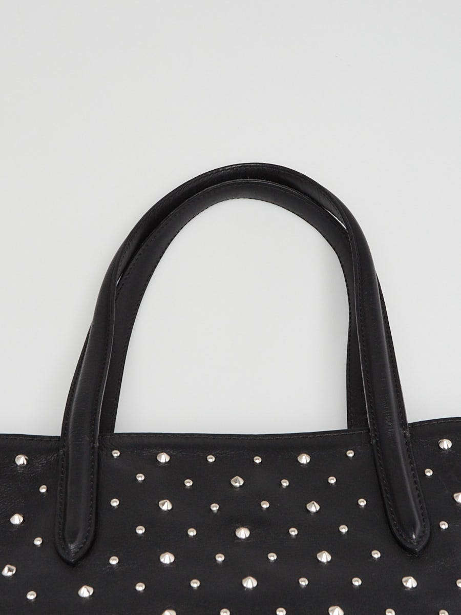Alexander McQueen Black Leather Studded Tote Bag | Yoogi's