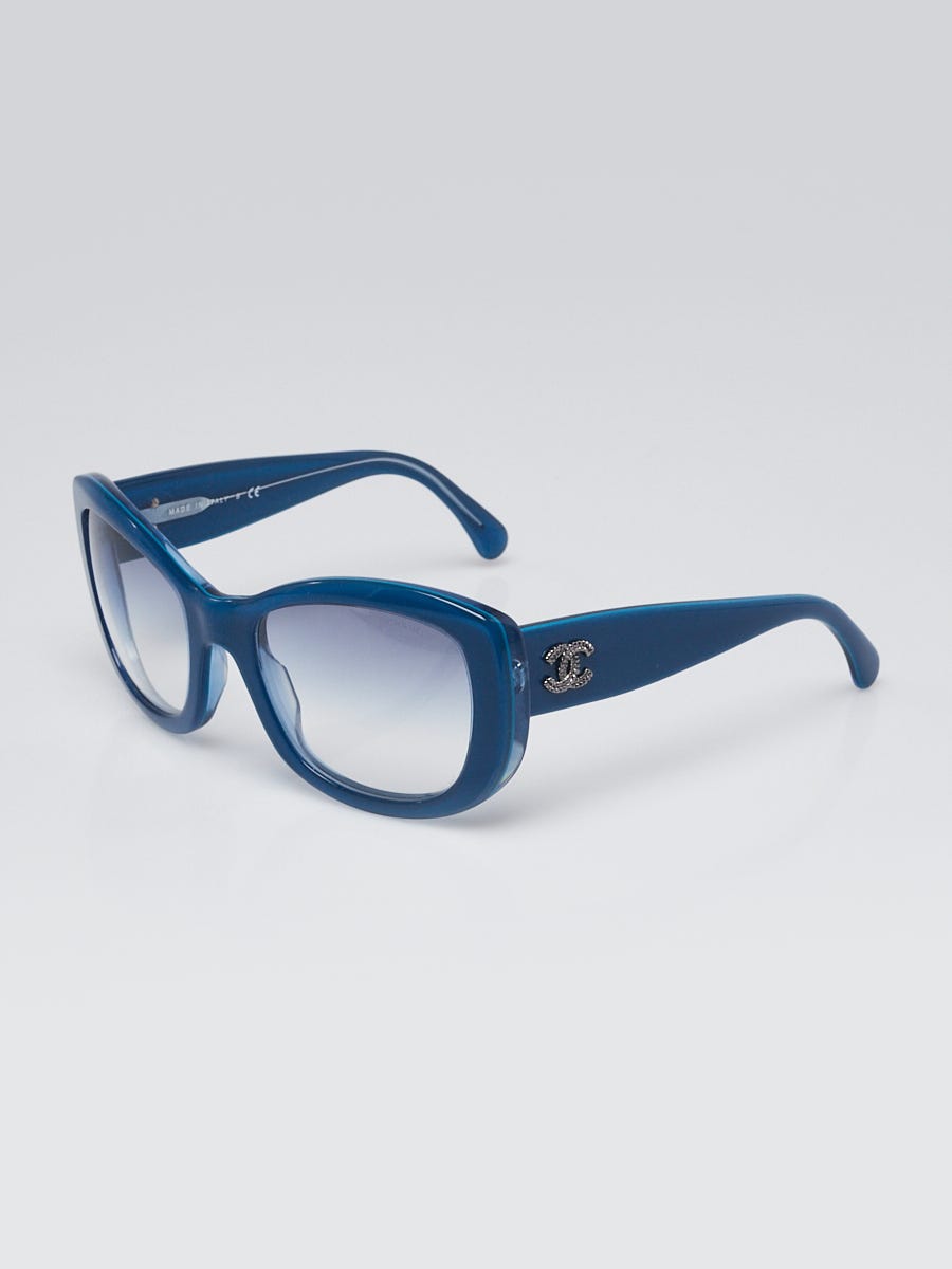 Chanel Blue Plastic Frame Oversized CC Sunglasses-5239 - Yoogi's Closet