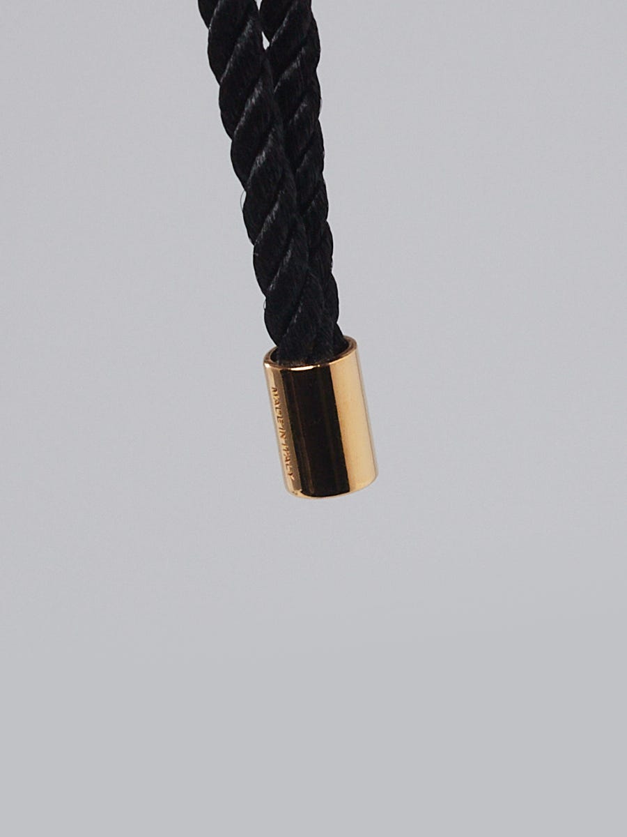 Celine Black Cotton Cord Goldtone Metal Triomphe Beach