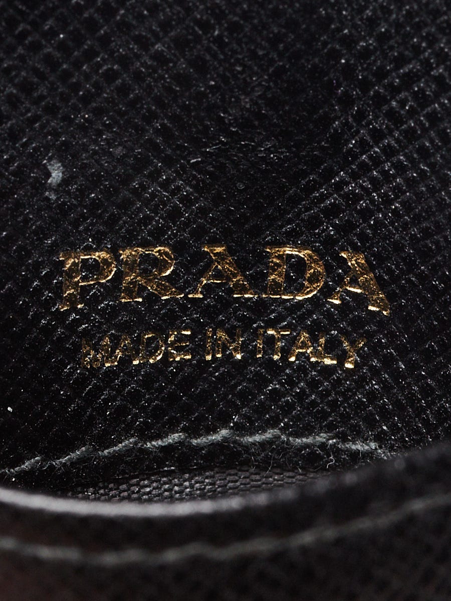 PRADA IDタグ Prada Black Saffiano Leather ID Lanyard | Yoogi's Closet