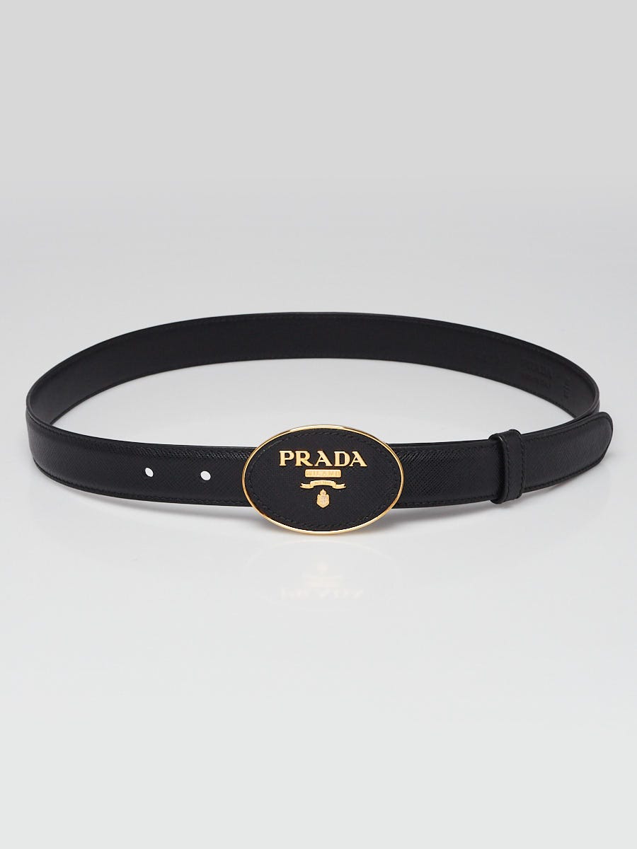 Prada Women's Saffiano Leather Belt - Black - Size 32