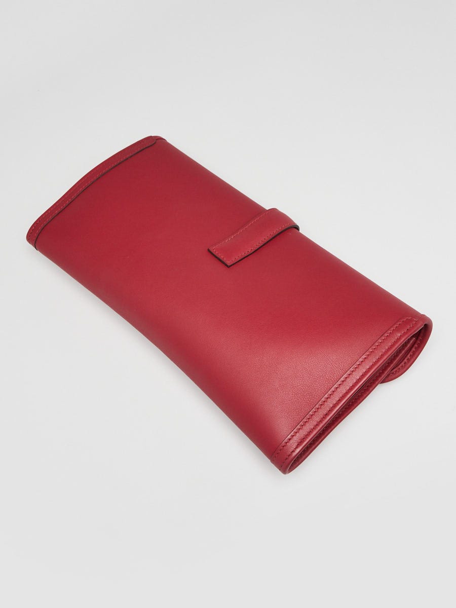 Hermes Rouge Piment Swift Leather Jige 29 Clutch Bag - Yoogi's Closet