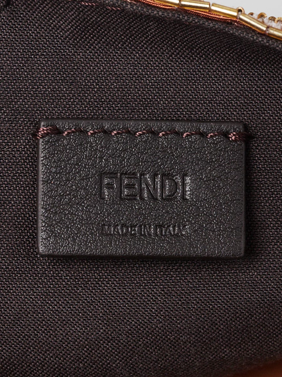 Fendi Gold/Brown Beaded Leather Mini Baguette Crossbody Bag 8BS017 -  Yoogi's Closet