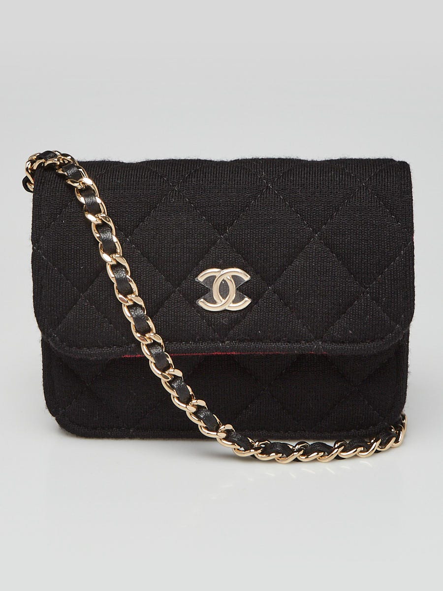 Chanel Black Quilted Fabric Mini VIP Bag - Yoogi's Closet